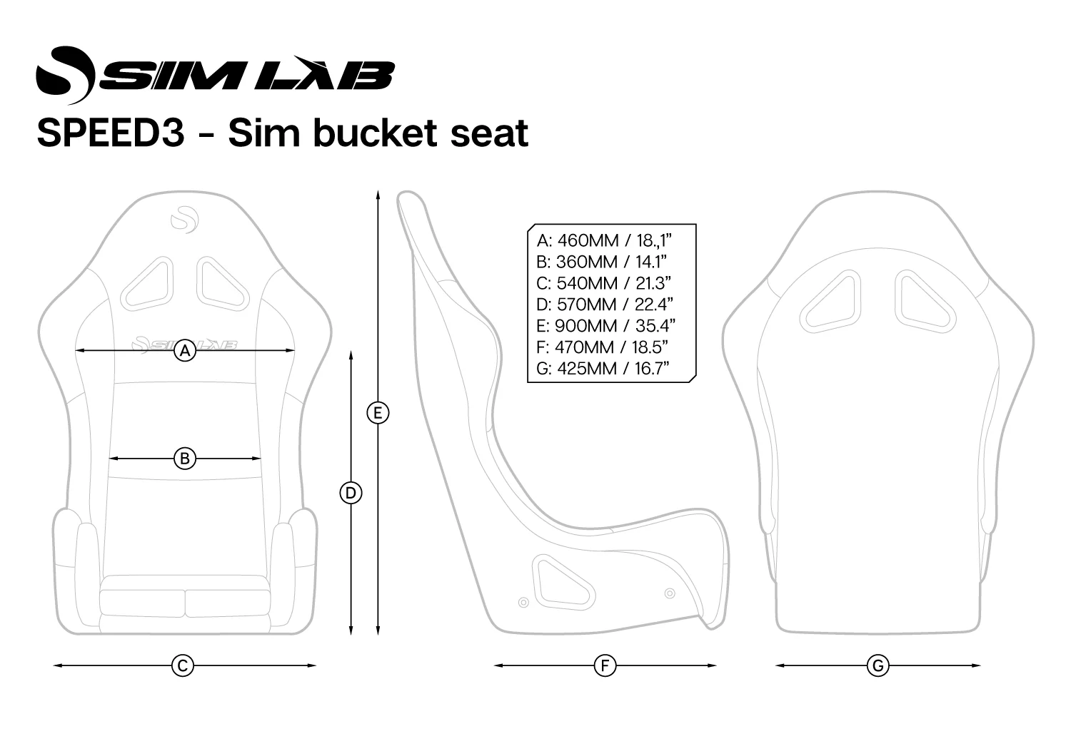 Sim-Lab Speed 3 Bucket Seat - Image 6